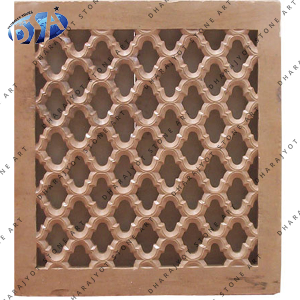 Home Decorative Polished Pink Sandstone Window Jali