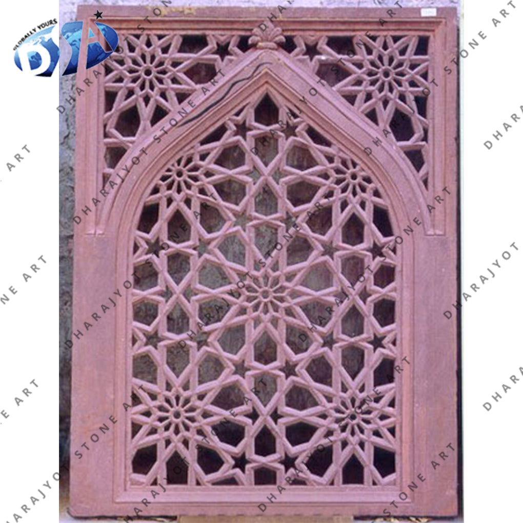 Red Sandstone Window Door Frame Jali