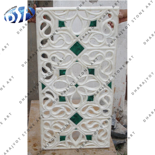 Hand Carved White Marble Stone Door Window Jali