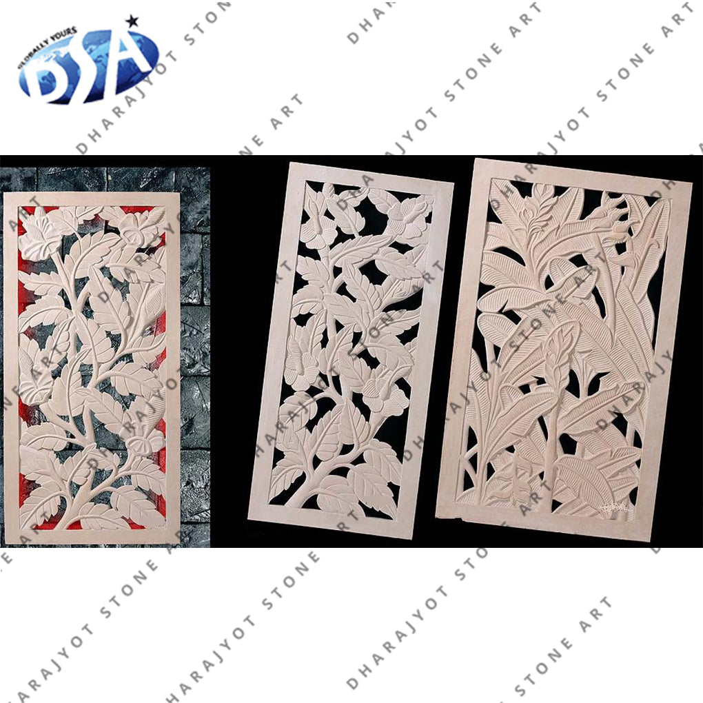 White Matte Unique Stone Jali