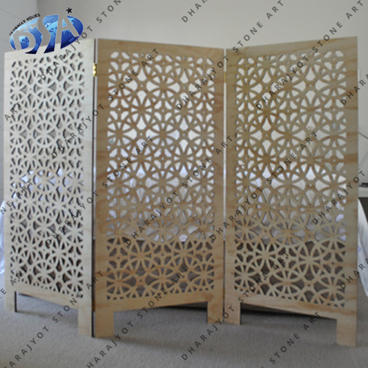 Handcrafted Marble Floral Room Divider Jali Design