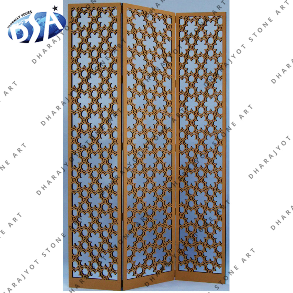 Antique Design Hand Carved Portable Folding Room Divider Jali