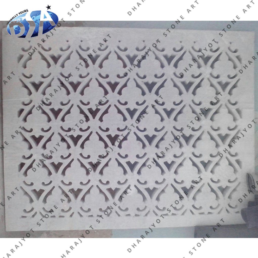 Window Indoor Traditional Square White Marble Jali