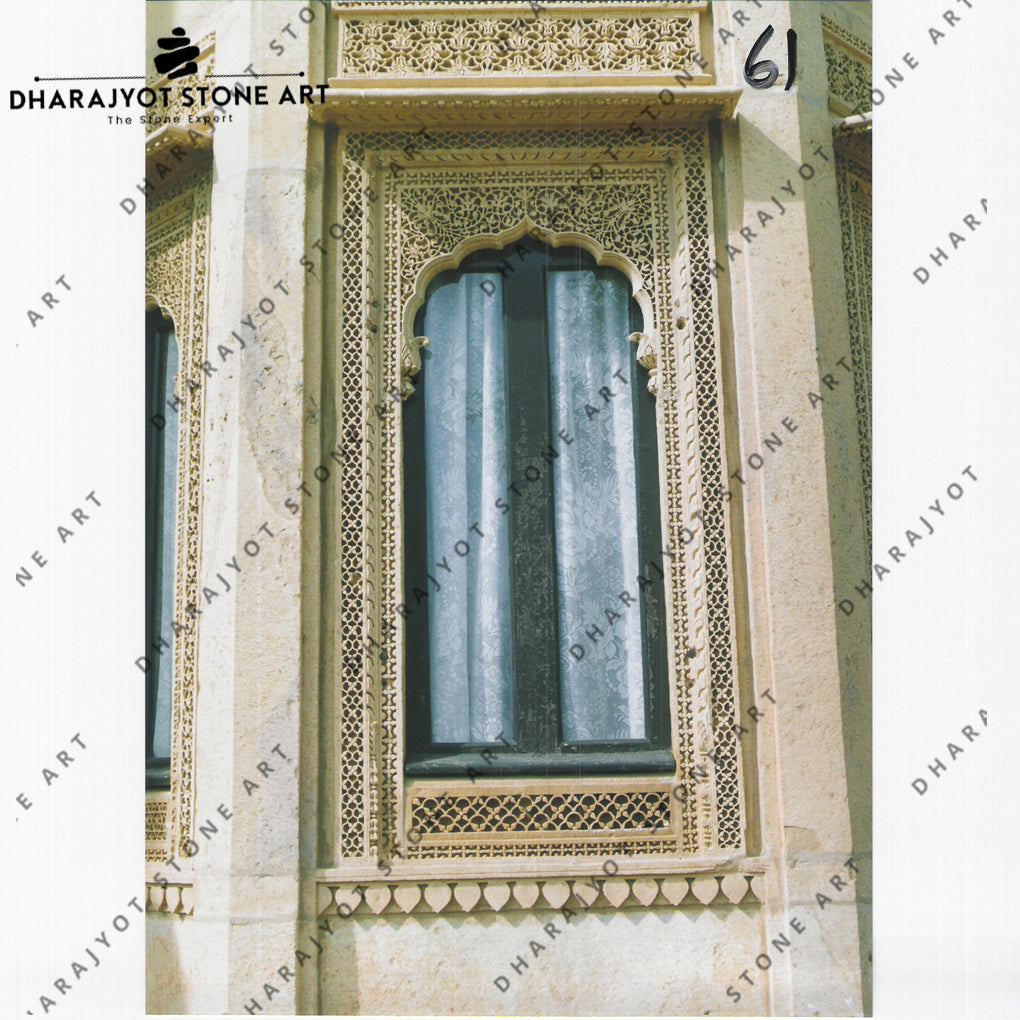 Yellow Sandstone Hand Carving Jharokha