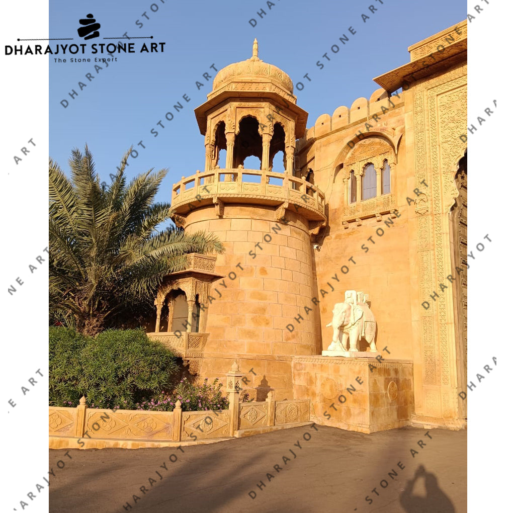 Custom Royal Look Palace Hand Carved Sandstone Jharokha