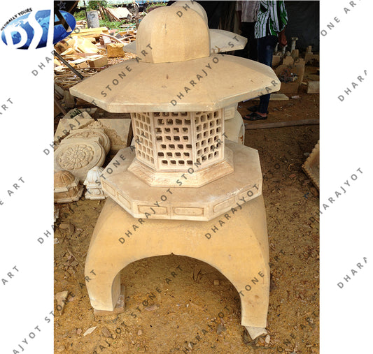 Custom Decorative Hand Carved Marble Garden Lamp