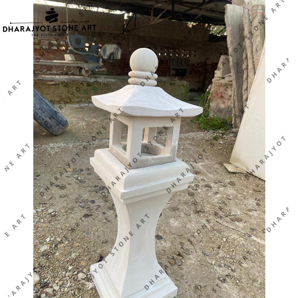 Outdoor Landscape Handcrafted Natural Stone Lamp