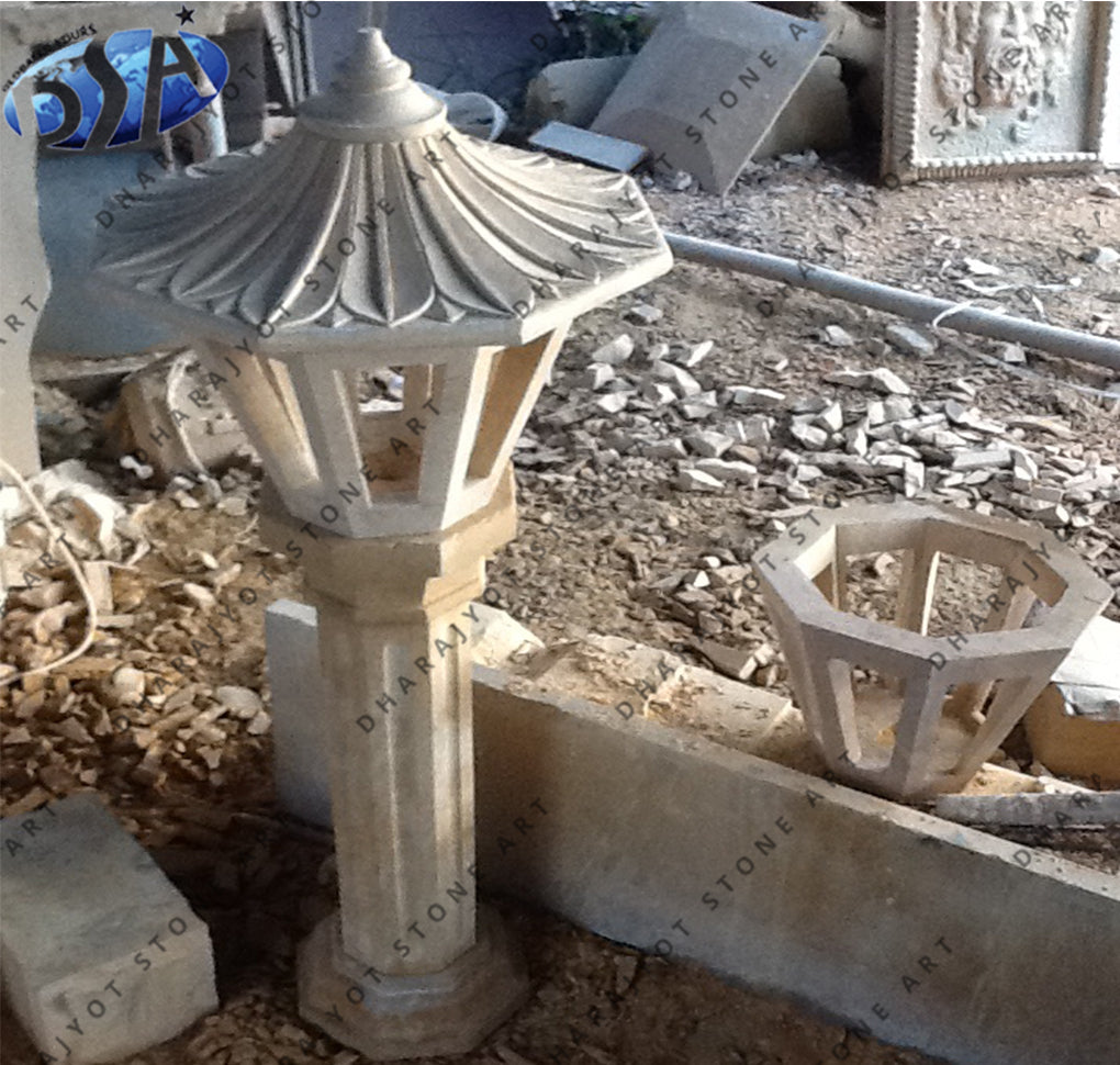 Off White Street Stone Lamp