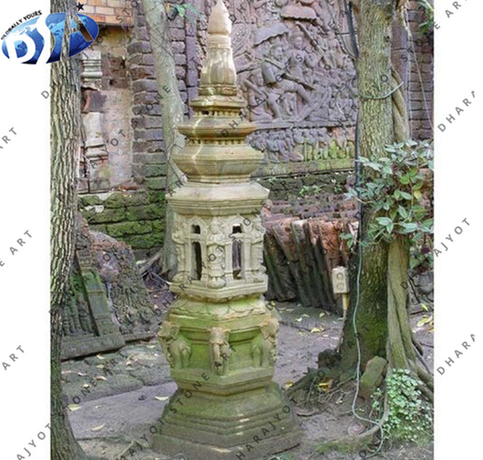 Outdoor Stone Carved Large Garden Lamp