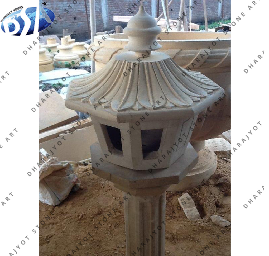 Natural Granite Stone Lanterns Outdoor Lamp