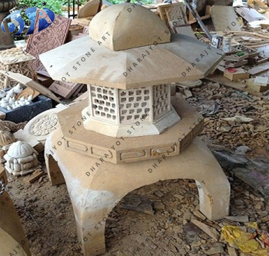 Antique Sandstone Jali Design Garden lamp