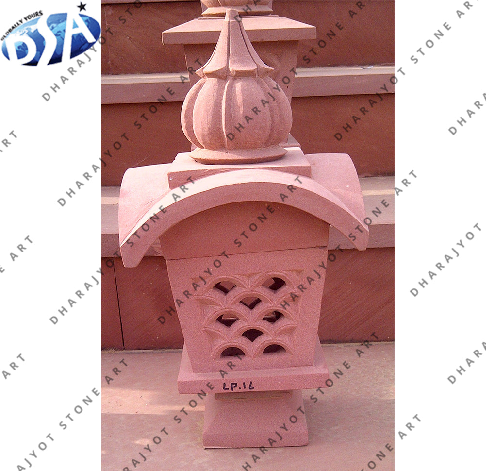 Red Marble Outdoor Garden Lamp