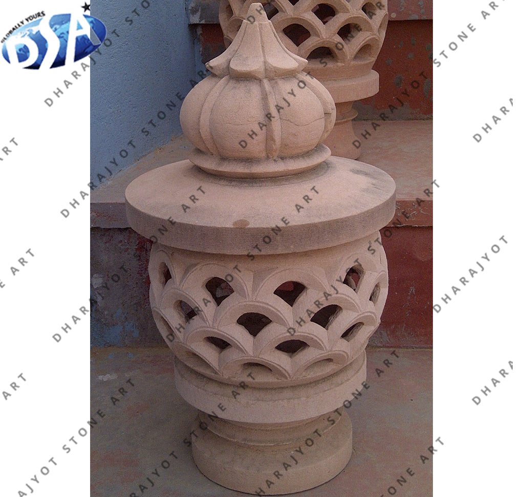 Modern Natural Sandstone Round Lamp