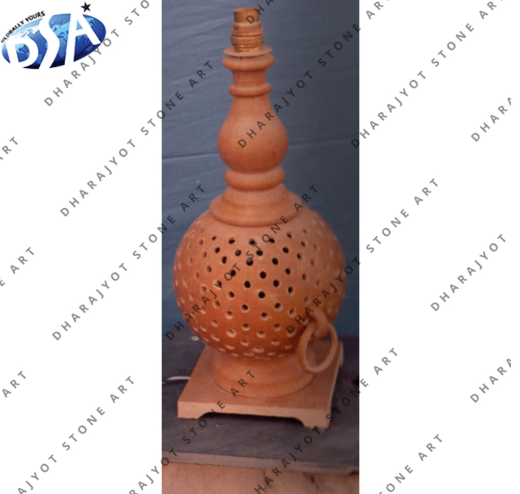 Antique Gate Decorative Pink Stone Lamp