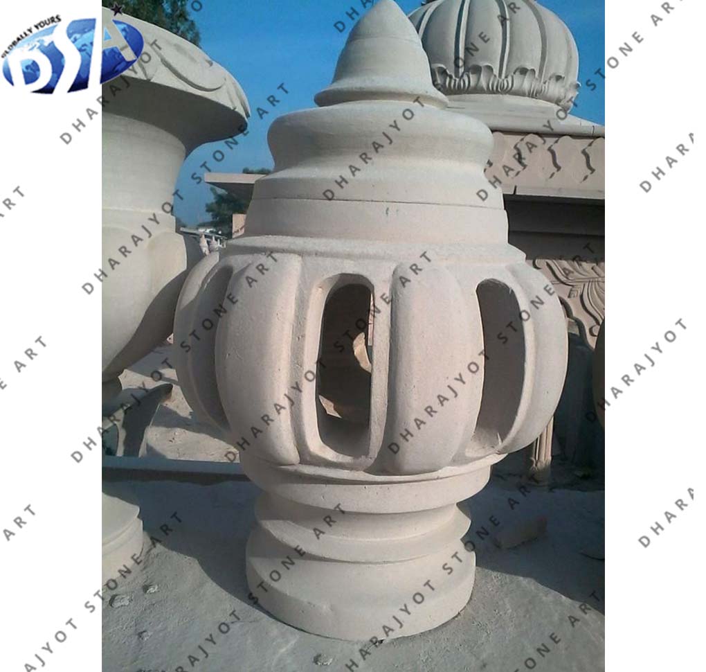 White Sandstone Garden Lamp