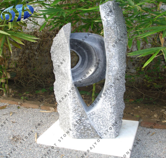 Outdoor Garden Life Size Abstract Marble Carving Sculpture Modern Art