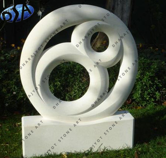 White Marble Stone Garden Sculpture Modern Art