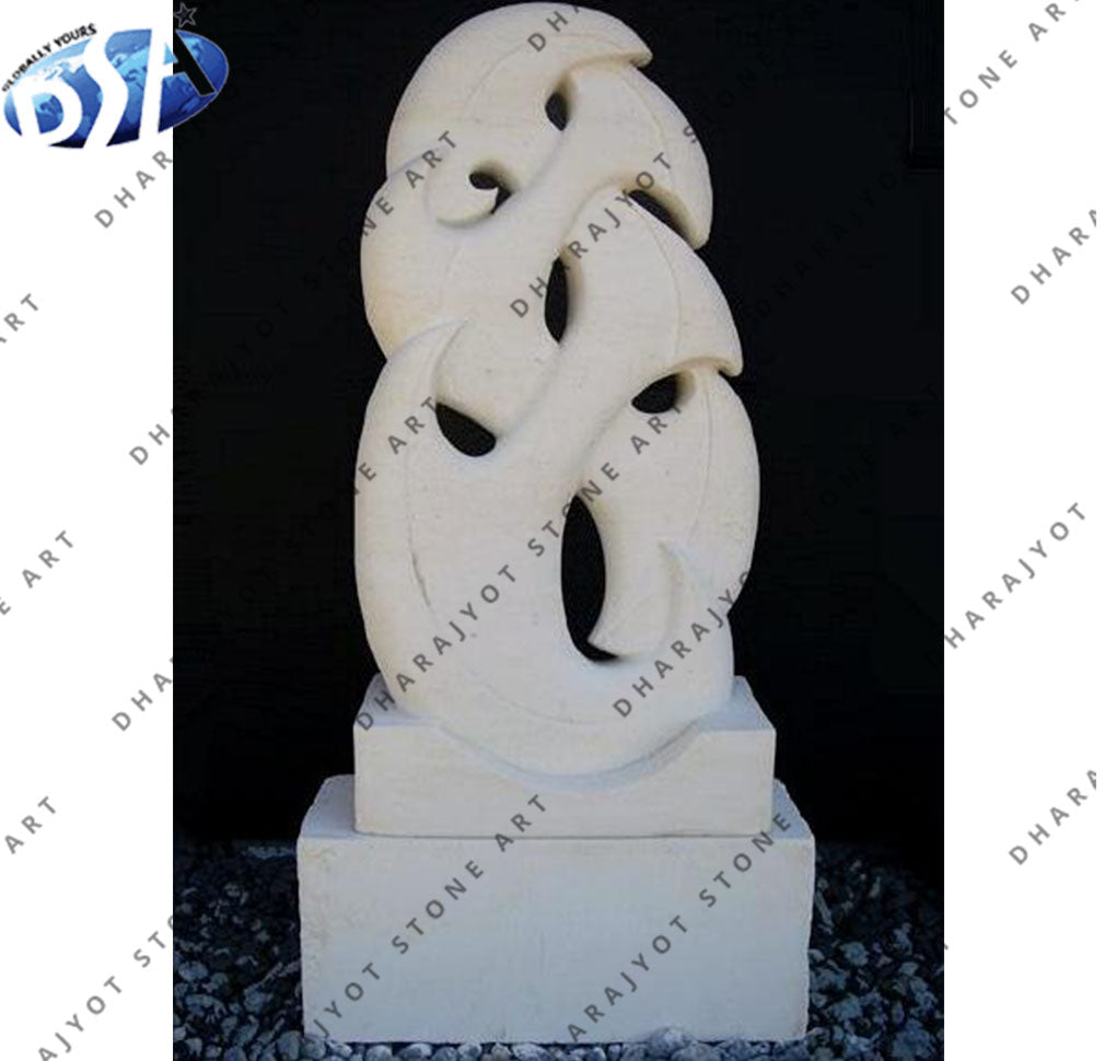 White Marble Garden Stone Carving Modern Art