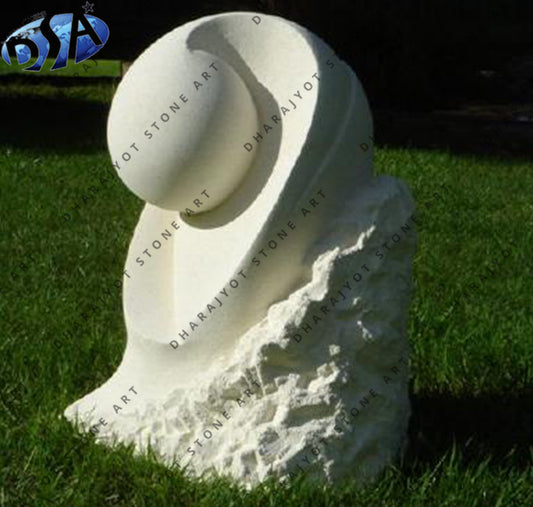 Modern Sculpture White Stone Art