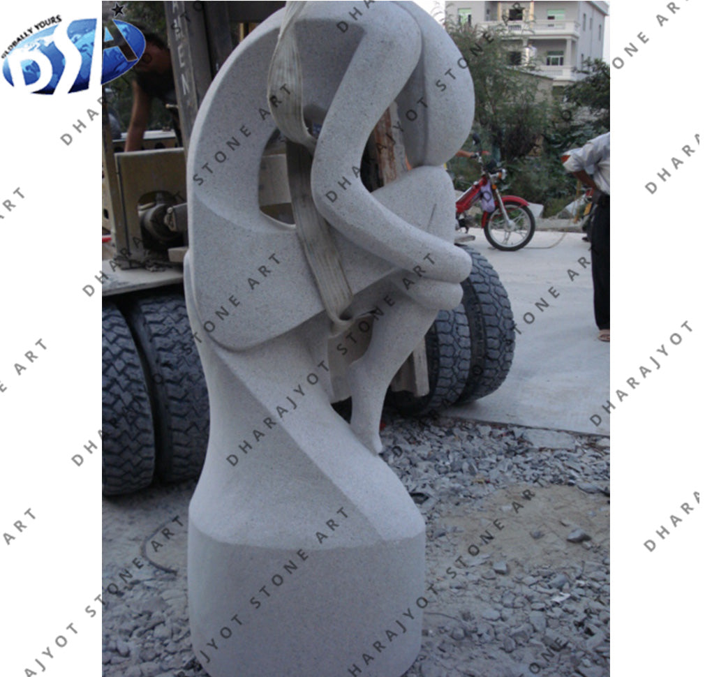 Hand Carved Polishing Grey Color Stone Modern Art