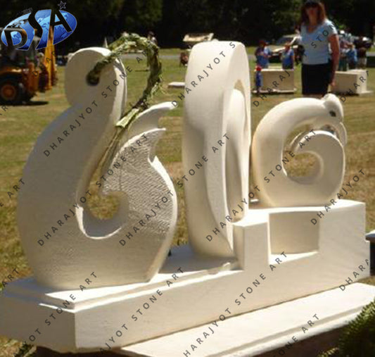 Outdoor White Marble Handicraft Modern Art