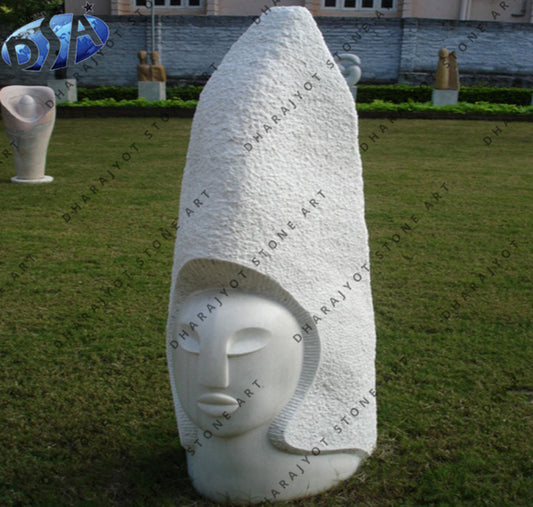 White Handmade Marble Modern Art Sculpture
