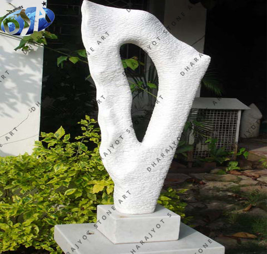 White Marble Stone Abstract Sculptures Modern Art