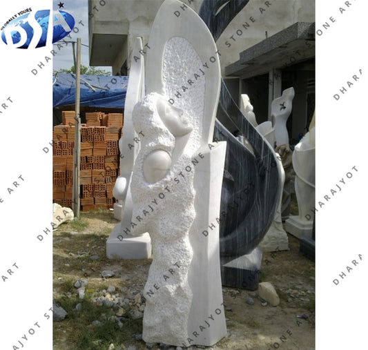 Beige Stone Sandstone Sculpture Modern Art