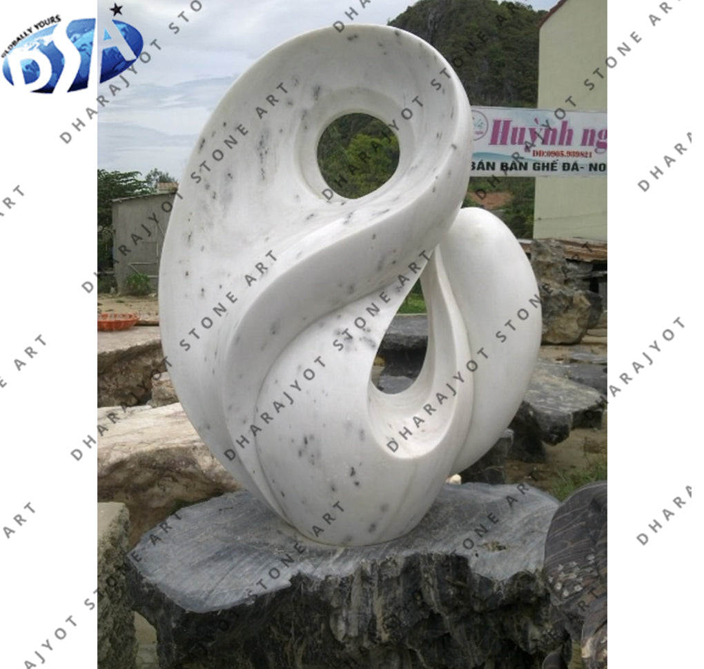 Outdoor Garden White Marble Modern Art Decoration Hand Carved