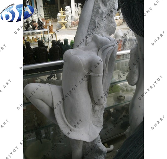 Customized White Marble Girl Statue Stone Art