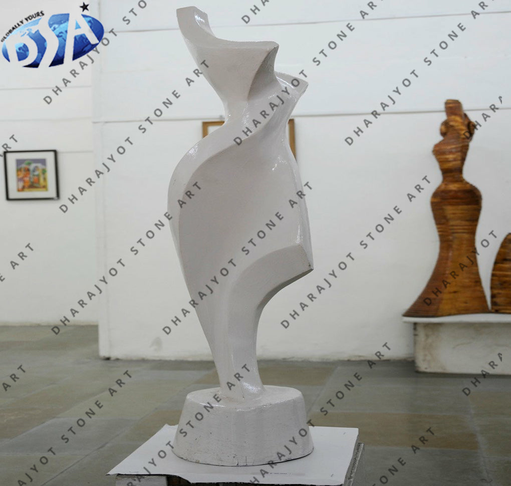 Outdoor White Makrana Marble Sculpture Modern Art