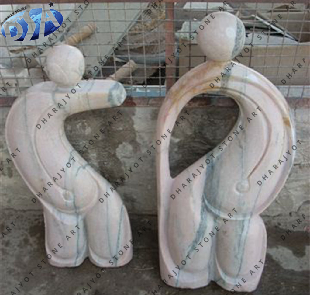 Abstract Couple Marble Sculpture Modern Art