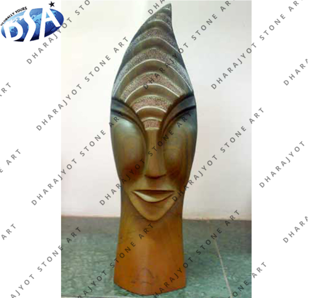 Natural Stone Indoor Human Head Drawing Room Decoration Modern Art