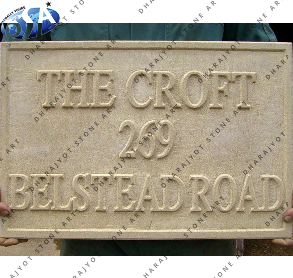 Home Entrance Sandstone Designs Name Plate