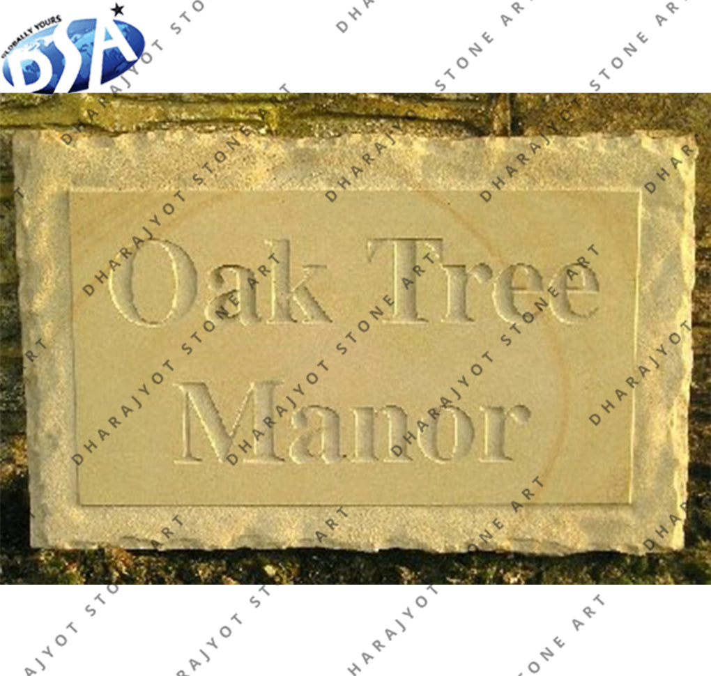 Yellow Sandstone House Name Plate