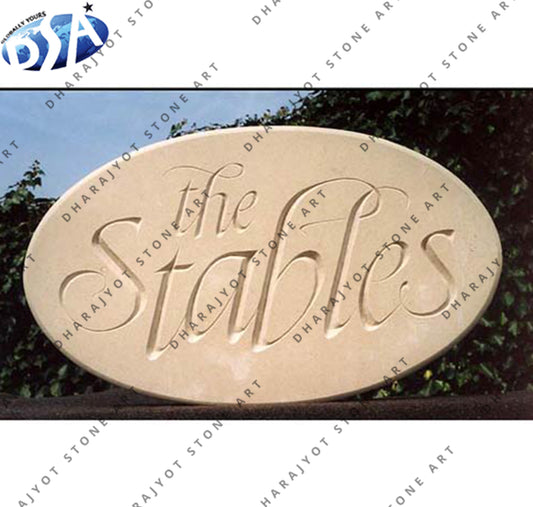 Natural Stone Oval Shape Nameplate
