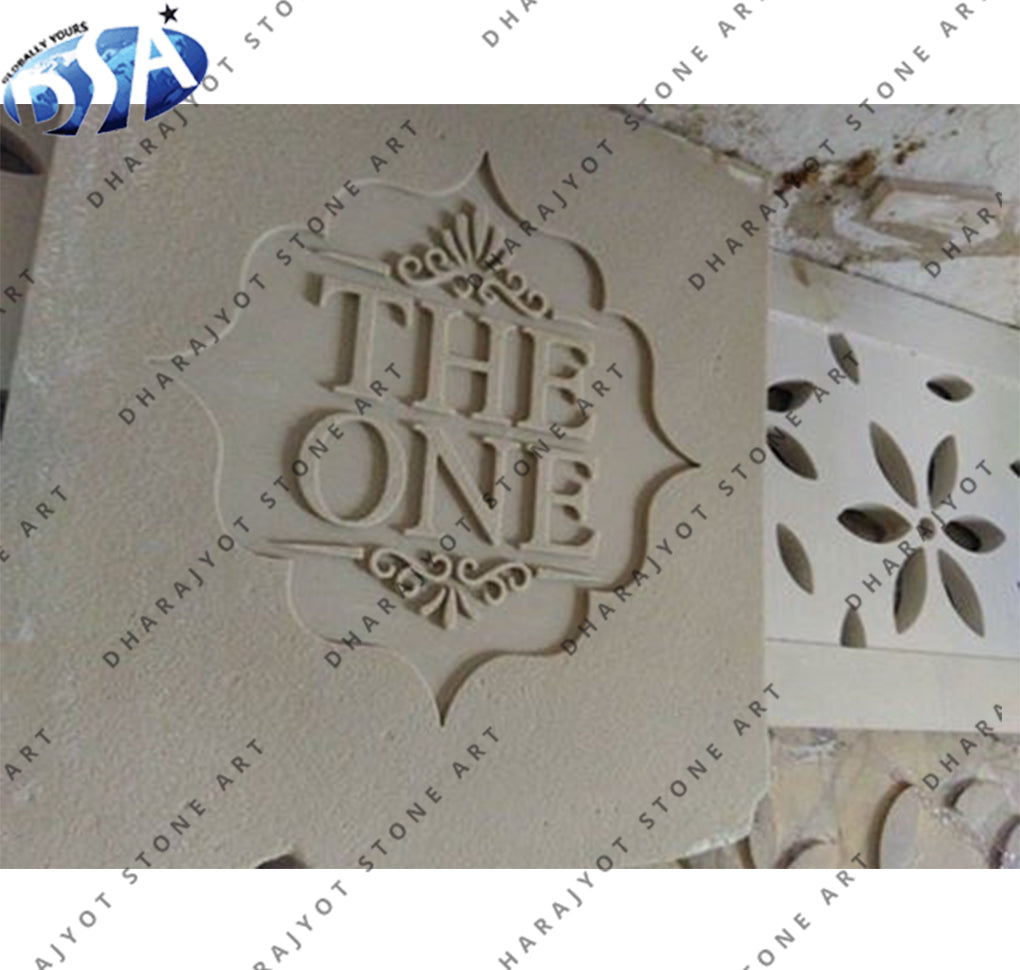 Flower Style Natural Sandstone Nameplate