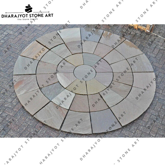 Reveena & Raj green Sandstone Paving Stone