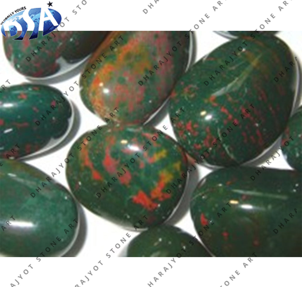 Oval Polished Tumbled Deep Green Pebble Stone