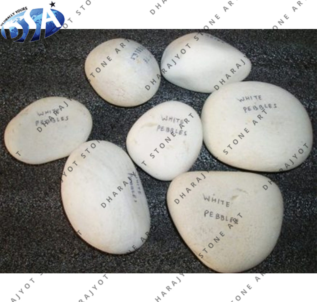 White Outdoor Landscape Stone Pebbles Decorating