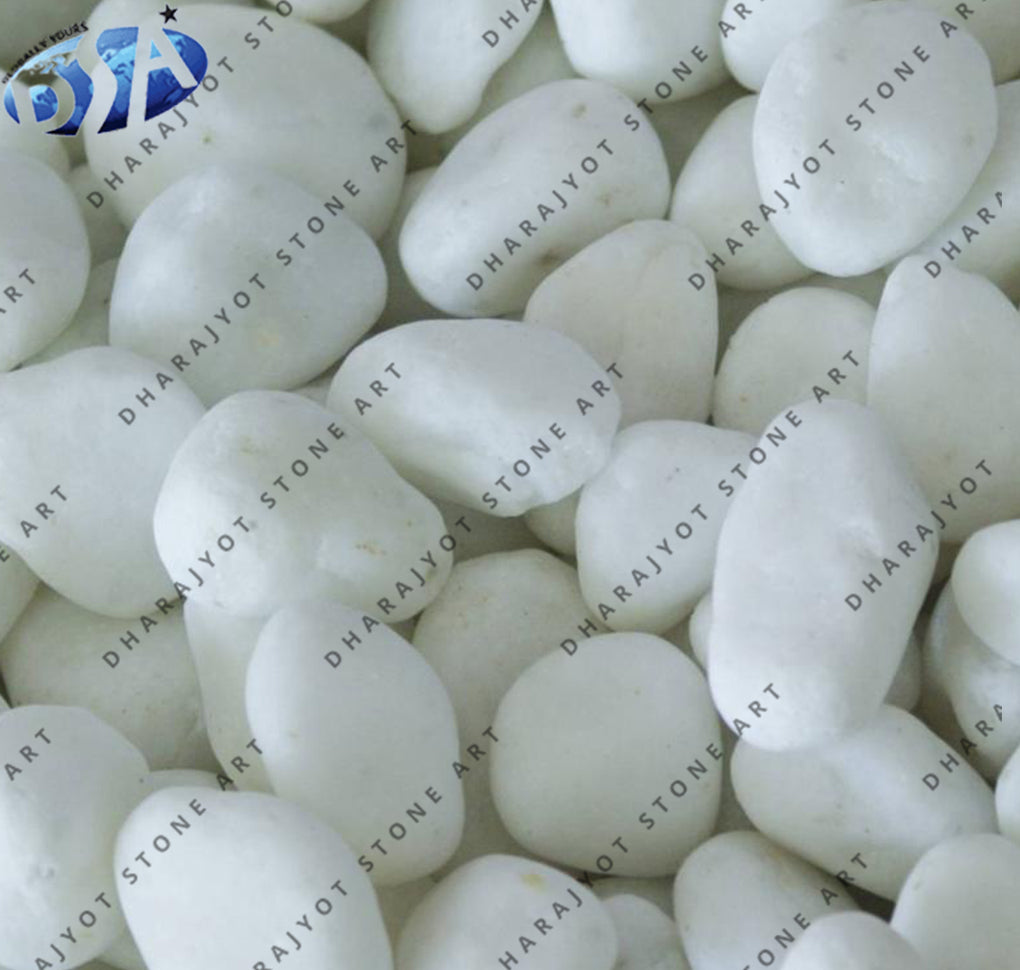 Home Decoration Polished White Marble Stone Tumble Pebble