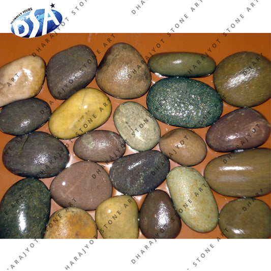 Mix Color Polished Natural Big Round Pebbles