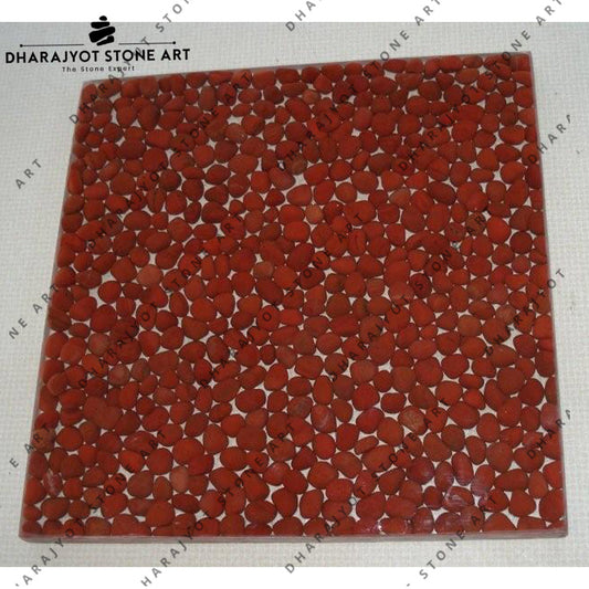 Red Background Pebble Mosaic