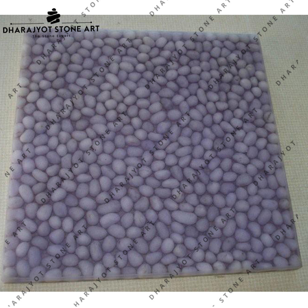 Blue Colour Natural Stone Pebble Mosaic