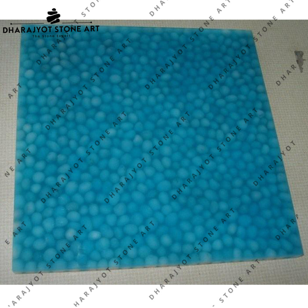 Blue Colour Natural Pebble Mosaic