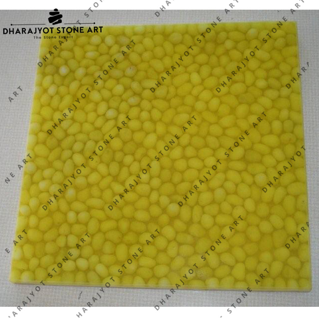 Lemon Colour Natural Stone Pebble Mosaic