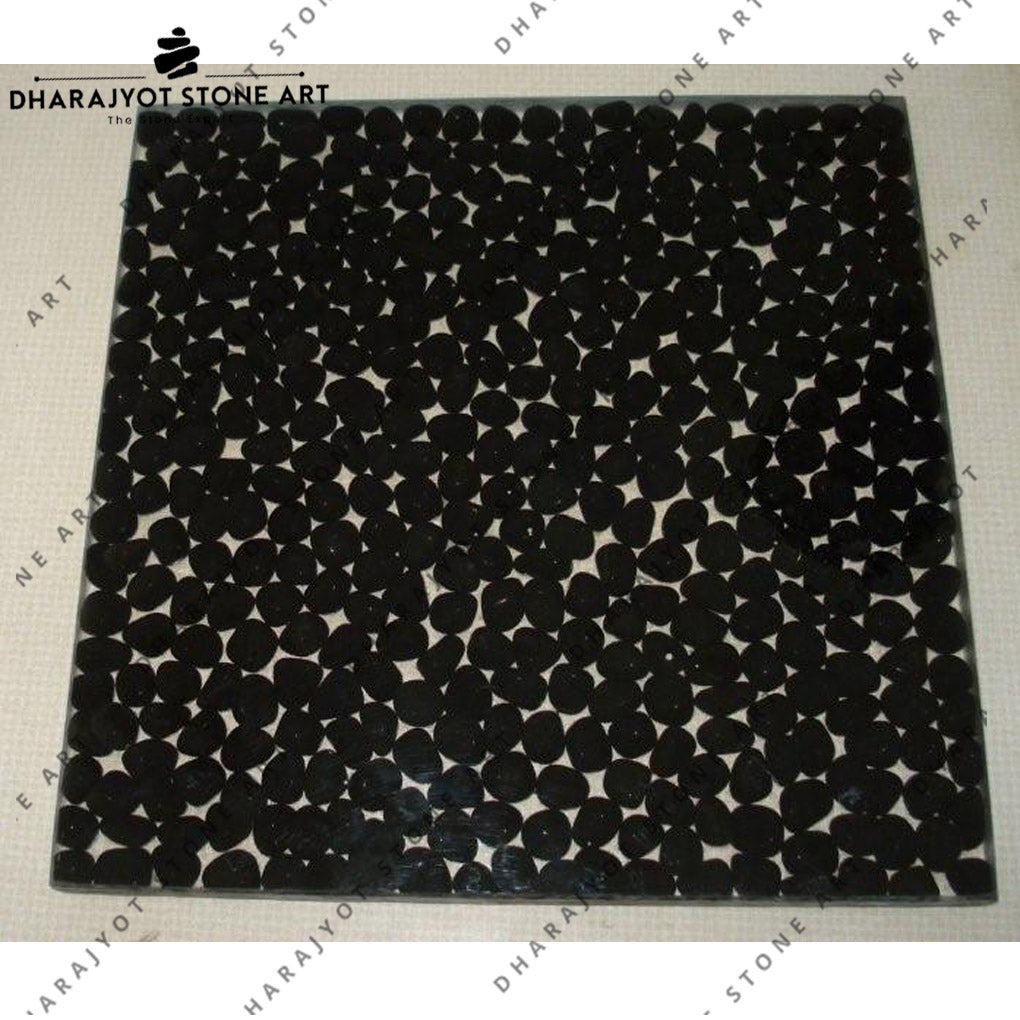 Black Design Pebble Stone Mosaic