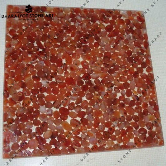 Red Stone Design Pebble Stone Mosaic