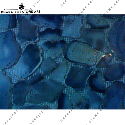 Blue Gemstone Colour Pebble Mosaic