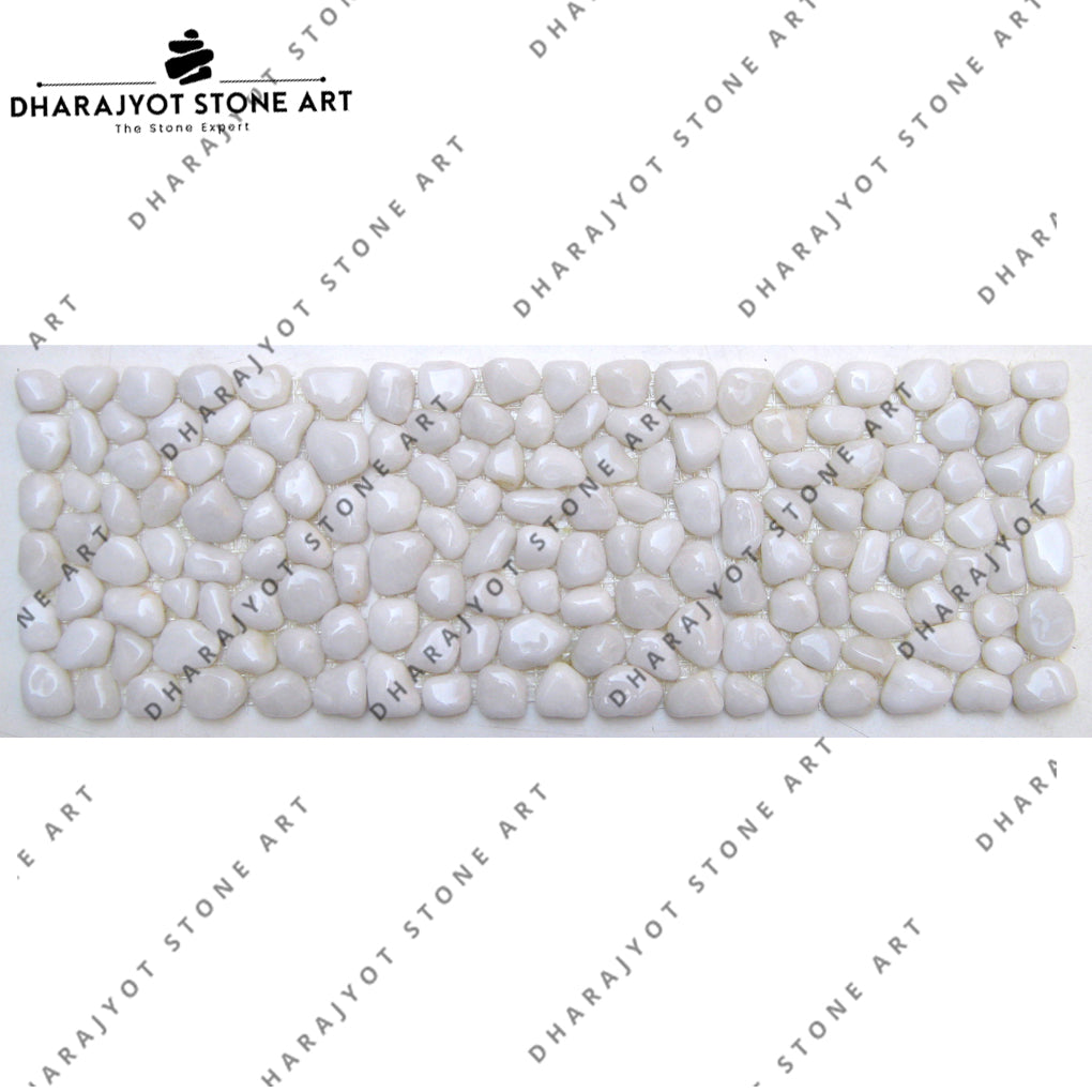White Marble Stone Mosaic Pebble
